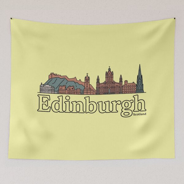 Item preview, Edinburgh Skyline Sticker | Minimal Line Art Scotland Travel Design designed and sold by Timeless Design.
