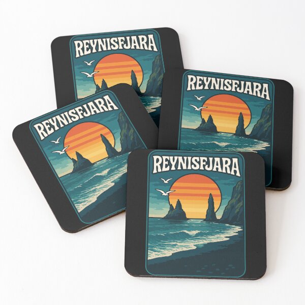 Item preview, Reynisfjara Beach Iceland Retro Travel designed and sold by TomFrontierArt.