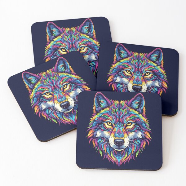 Item preview, Animal Psychedelic Art Print - WOLF 02 designed and sold by Mindwork Creative Arts.