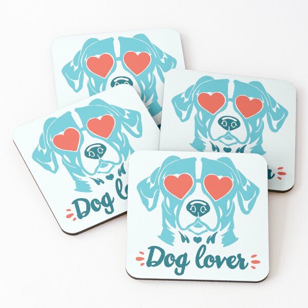 Item preview,  Dog Lover – turquoise dog head with red heart-shaped glasses new color version designed and sold by MartynaKanik.