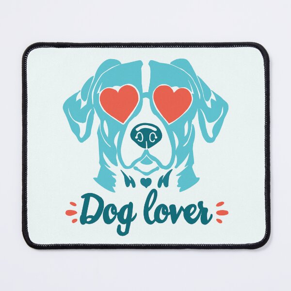 Item preview, Dog Lover – turquoise dog head with red heart-shaped glasses new color version designed and sold by MartynaKanik.