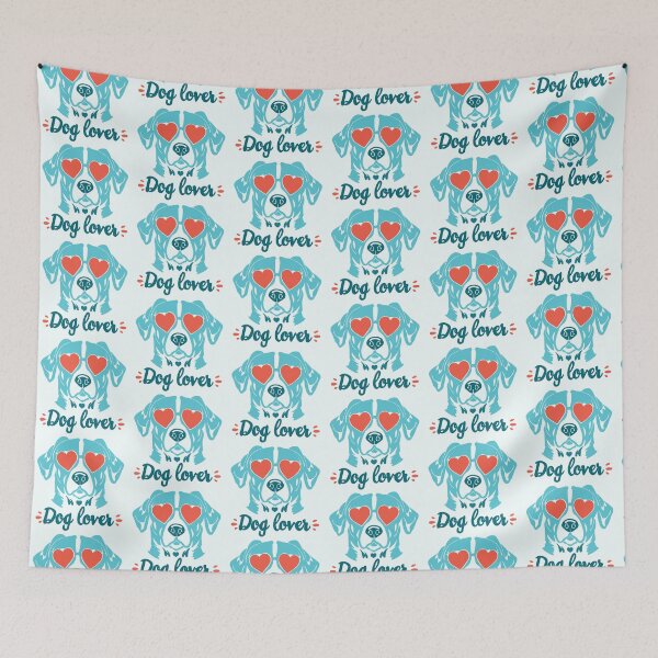 Item preview,  Dog Lover – turquoise dog head with red heart-shaped glasses new color version designed and sold by MartynaKanik.