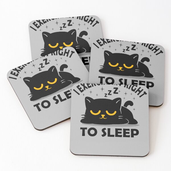 Item preview, Exercise My Right To Sleep - Funny Lazy Black Cat Pun designed and sold by erion5k.
