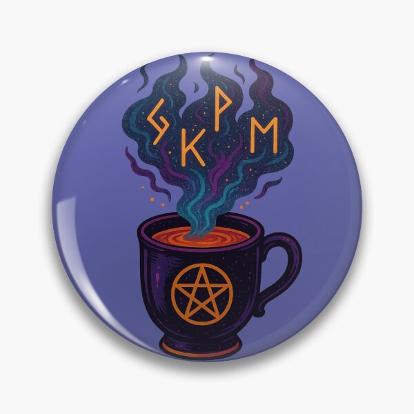 Item preview, Pentacle Moon Tea with Runes — Cozy Witchcraft Brew Illustration designed and sold by Miagolio.