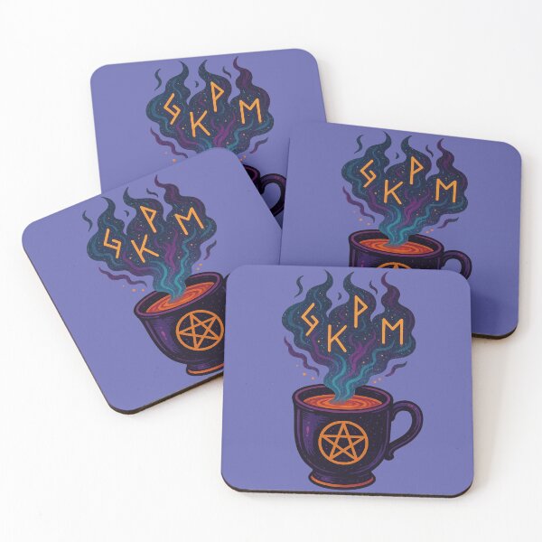 Item preview, Pentacle Moon Tea with Runes — Cozy Witchcraft Brew Illustration designed and sold by Miagolio.