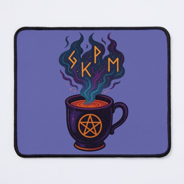Item preview, Pentacle Moon Tea with Runes — Cozy Witchcraft Brew Illustration designed and sold by Miagolio.