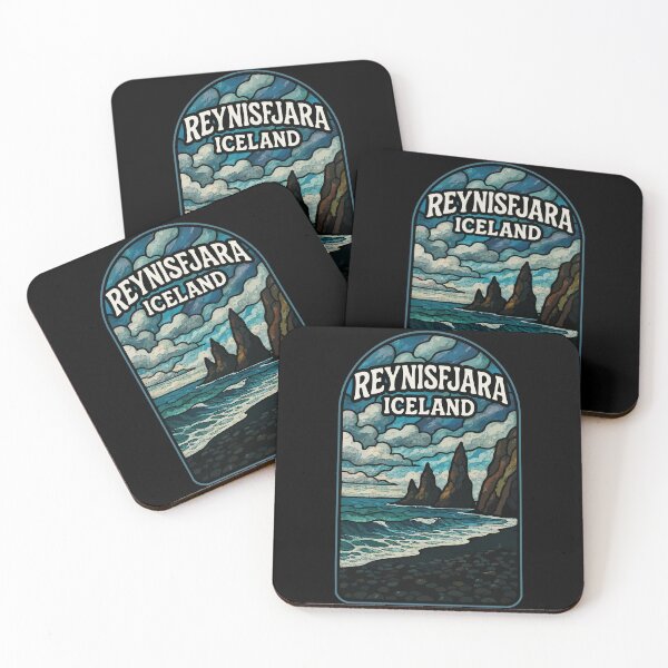 Item preview, Reynisfjara Beach Iceland Stained Glass Art Travel designed and sold by TomFrontierArt.