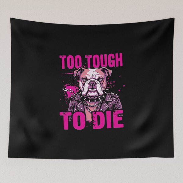 Item preview, Too Tough To Die Neon Pink Punk Rock Bulldog In Leather Jacket designed and sold by 89BLACK.