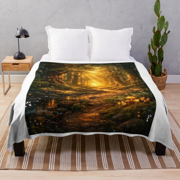 Item preview, Forest Glow – Enchanted Golden Light in a Mystical Woodland designed and sold by Artflare Studio.