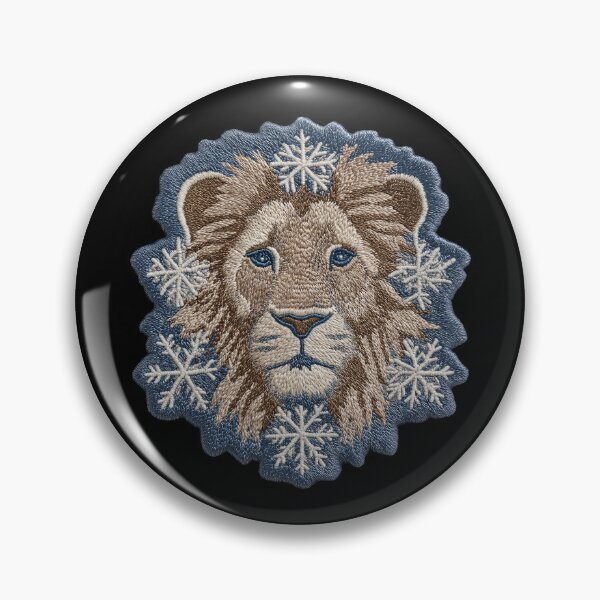 Item preview, Lion Snowflake Head Patch Embroidery Fabric Stitched Patch designed and sold by HappyPatchClub.