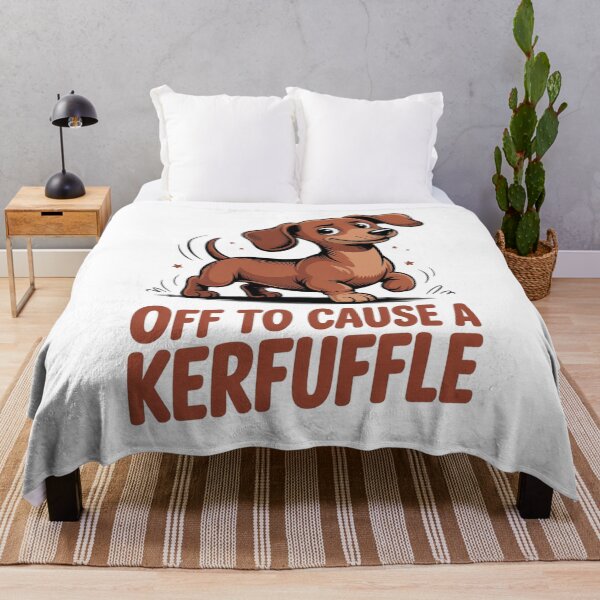 Item preview, Off to Cause A Kerfuffle Dachshund – Funny Dog Lover Cartoon Shirt designed and sold by Tomasz Siennicki.