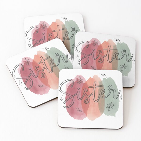 Item preview, Boho Watercolor Sister Botanical Script Art designed and sold by InkRebelprint.