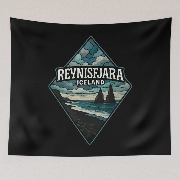 Item preview, Reynisfjara Beach Iceland Stained Glass Art designed and sold by TomFrontierArt.