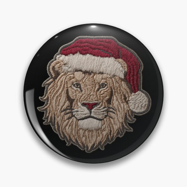 Item preview, Santa Lion Head Patch Embroidery Fabric Stitched Patch designed and sold by HappyPatchClub.