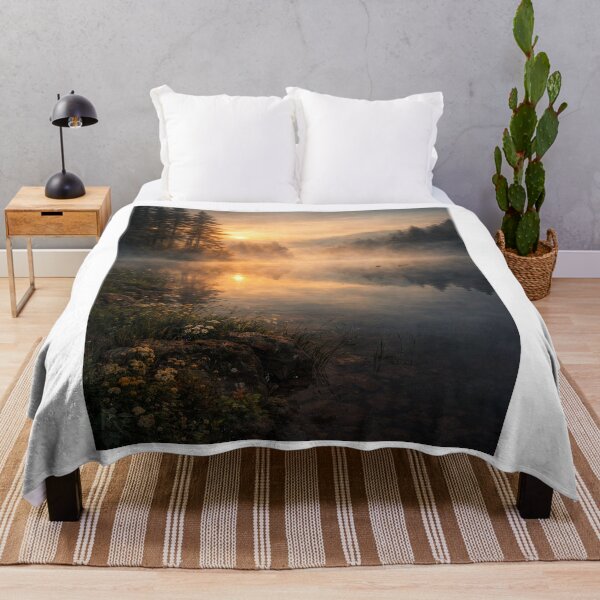 Item preview, Morning Lake Mist – Tranquil Sunrise Reflections over a Serene Forest Lake designed and sold by Artflare Studio.