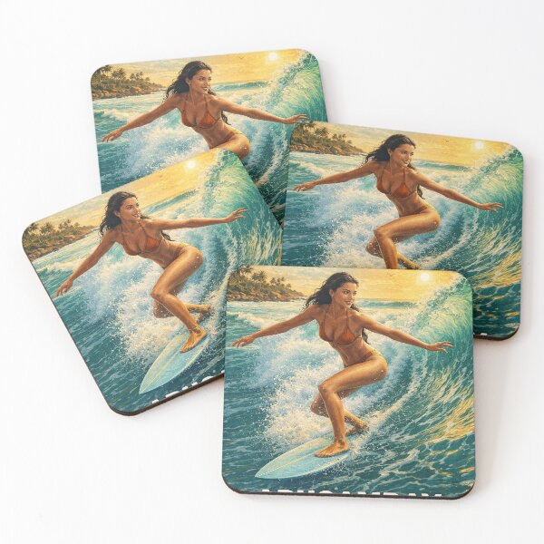 Item preview, Arugam Bay Surf Art Sri Lanka Surfer Illustration Tropical Surf Vibes designed and sold by HUIEN JAN.