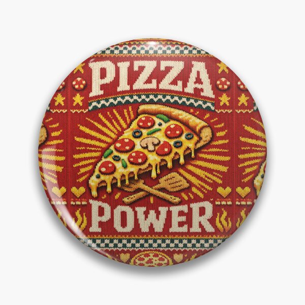 Item preview, Pizza Power Retro Knit Design – Fun Fast Food designed and sold by Mauswohn.