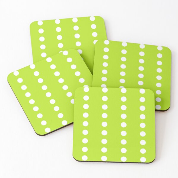 Item preview, White Line Polka Dots on Neon Lime Green designed and sold by POLKAIWERX.