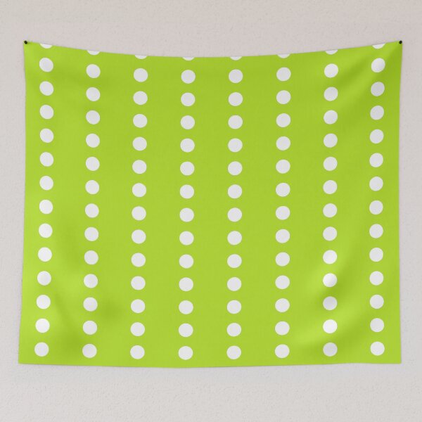 Item preview, White Line Polka Dots on Neon Lime Green designed and sold by POLKAIWERX.