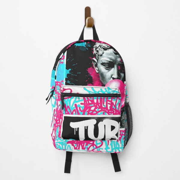 Item preview, Turuz Graffiti Bust Bubble - Classical Sculpture Blowing Pink Street Art Poster designed and sold by Italian Ink Studio.
