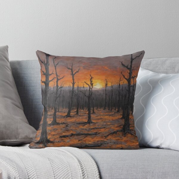 Item preview, Burned Forest at Sunset – Apocalyptic Nihilistic Oil Painting designed and sold by Visualynx.