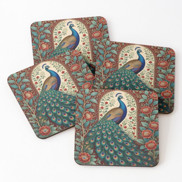Item preview, Majestic Peacock in Mughal Art Style designed and sold by ReverieTown.