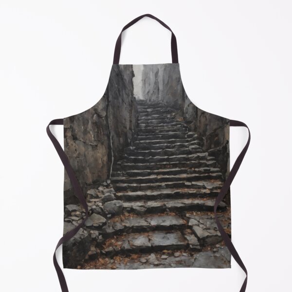 Item preview, Mysterious Stone Staircase to the Light - Dark Atmospheric Oil Painting designed and sold by Visualynx.