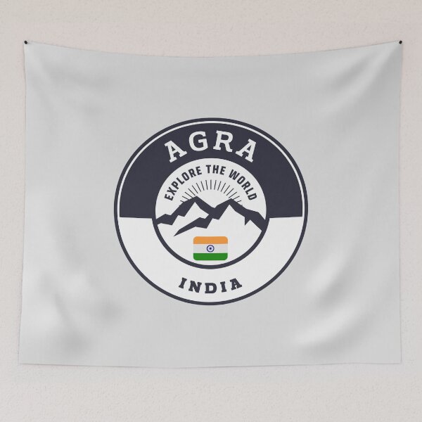 Item preview, Agra India | Black and White Travel Crest designed and sold by World Designs.