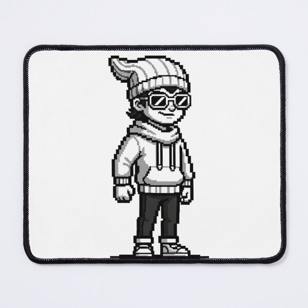 Item preview, Chill 8 Bit Character Pixel Art B&W Hoodie Sunglasses designed and sold by INNER WINNER YOU.