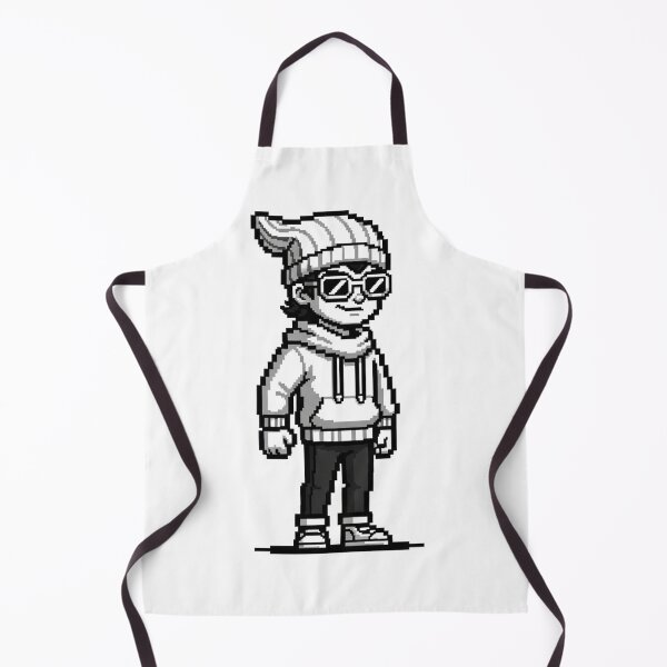 Item preview, Chill 8 Bit Character Pixel Art B&W Hoodie Sunglasses designed and sold by INNER WINNER YOU.