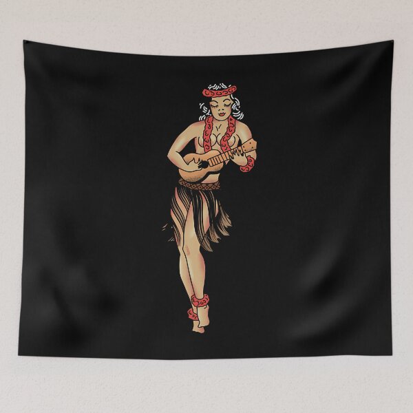 Item preview, Vintage Hula Dancers Pattern designed and sold by uxwmntib22.