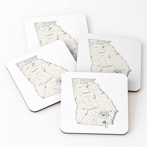 Item preview, Georgia Illustrated Map – Hand-Drawn Rivers & Nature Adventure Sketch designed and sold by Paper Drip.
