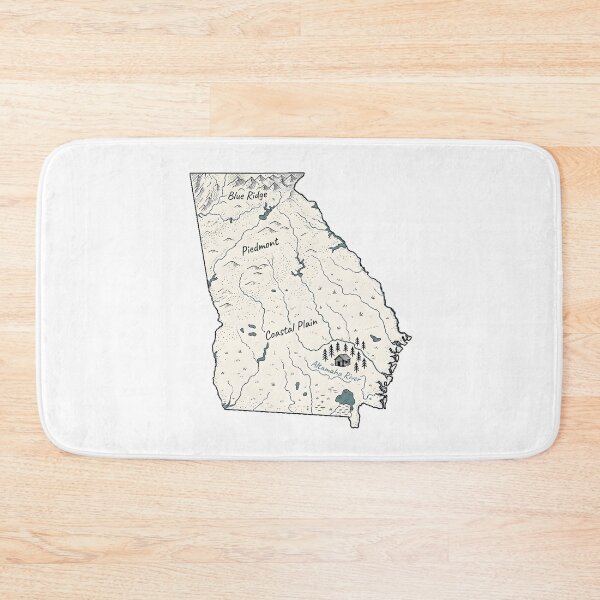 Item preview, Georgia Illustrated Map – Hand-Drawn Rivers & Nature Adventure Sketch designed and sold by Paper Drip.