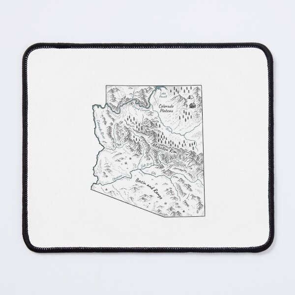 Item preview, Arizona Illustrated Map – Hand-Drawn Rivers & Nature Adventure Sketch designed and sold by Paper Drip.