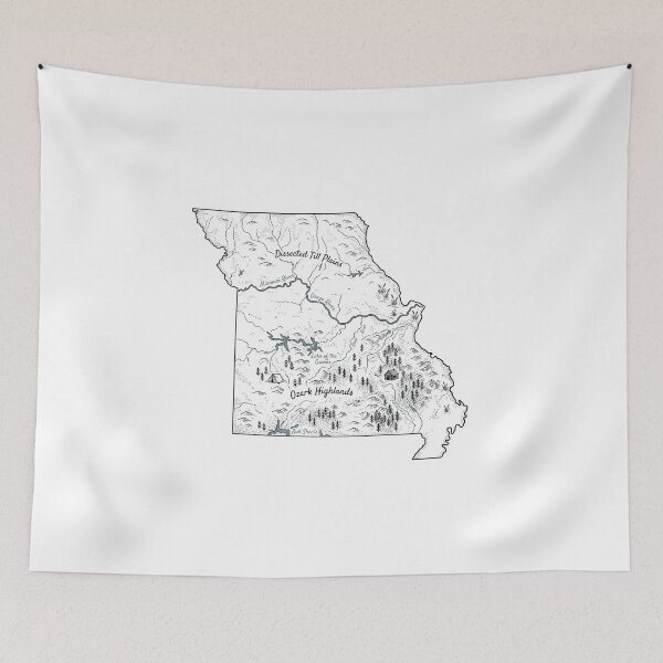 Item preview, Missouri Illustrated Map – Hand-Drawn Rivers & Nature Adventure Sketch designed and sold by Paper Drip.