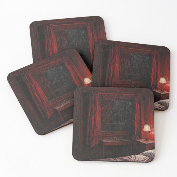Item preview, Crimson Nightmare Bedroom - Gothic Horror Impressionism designed and sold by Visualynx.