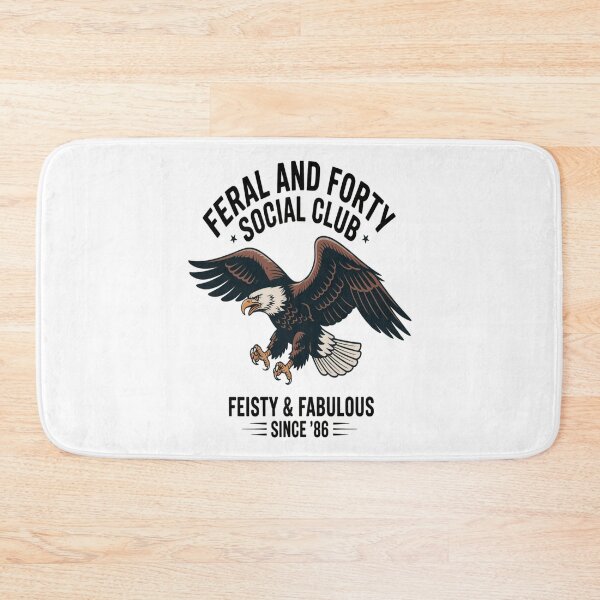 Item preview, Feral and Forty Social Club Feisty & Fabulous Since 1986 Tshirt designed and sold by Jacky-Design.