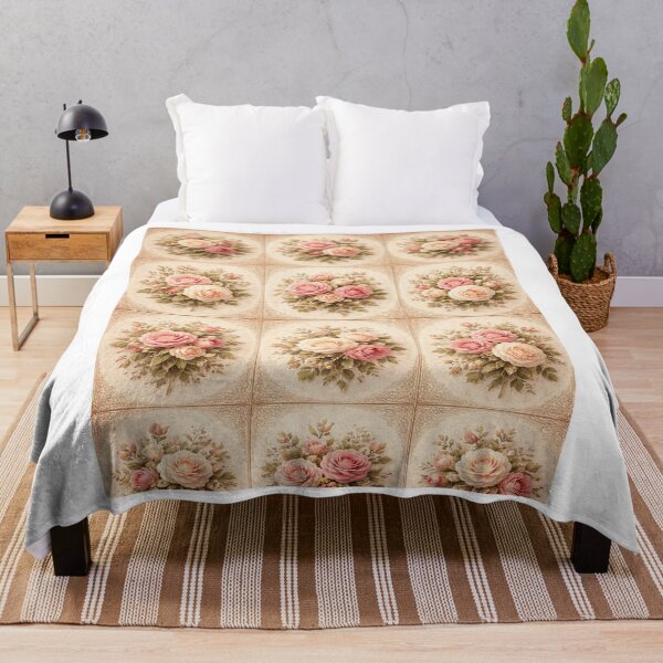 Item preview, Vintage Rose Grid – Elegant Floral Pattern with Antique Charm designed and sold by Artflare Studio.