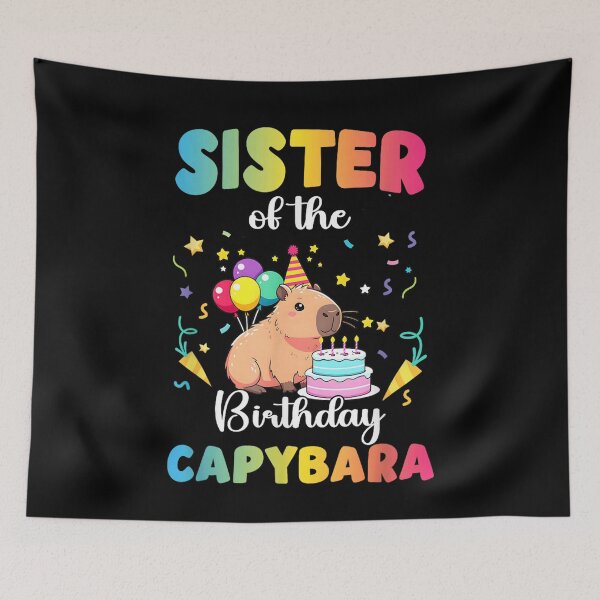 Item preview, Sister of The Birthday Girl Capybara Bday Party Family Art for Men Women Kids , Capybara Gift Lover  designed and sold by DZIRI NAJAT.