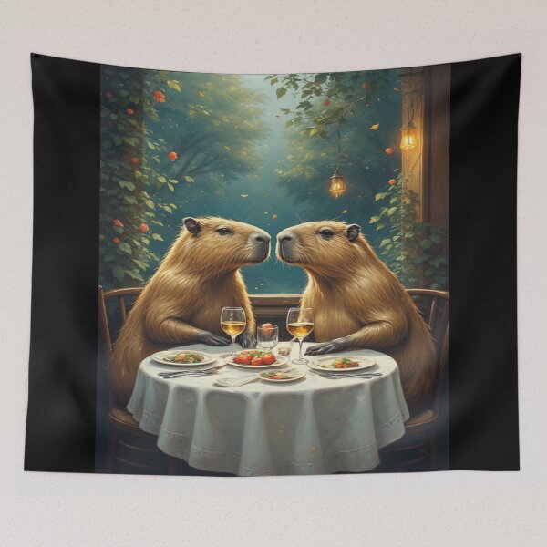 Item preview, Capybara Dinner Date - Valentines Day 2026 designed and sold by SuperVenus.