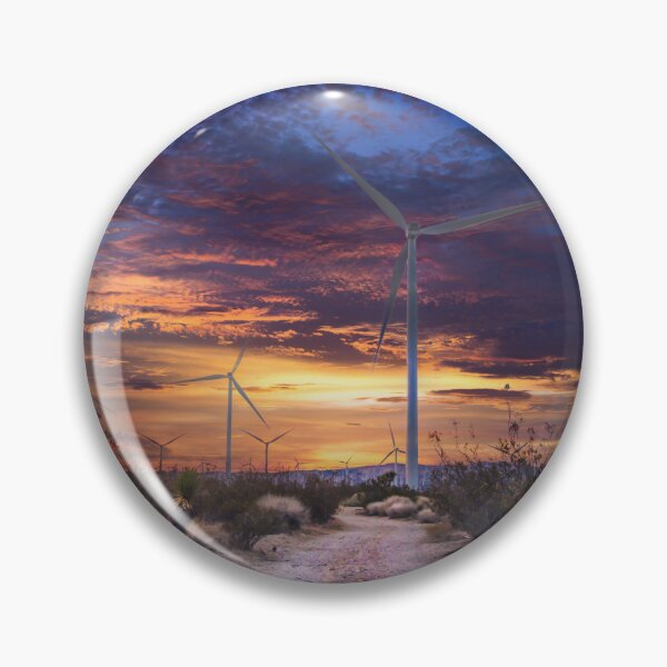 Item preview, Wind Turbines Serene Sentinels of the Mojave Sunset designed and sold by Russell Thorne.