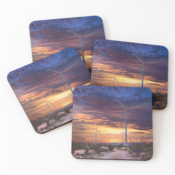 Item preview, Wind Turbines Serene Sentinels of the Mojave Sunset designed and sold by Russell Thorne.