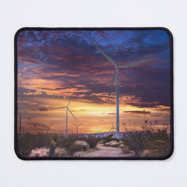 Item preview, Wind Turbines Serene Sentinels of the Mojave Sunset designed and sold by Russell Thorne.