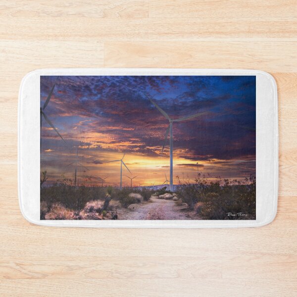 Item preview, Wind Turbines Serene Sentinels of the Mojave Sunset designed and sold by Russell Thorne.