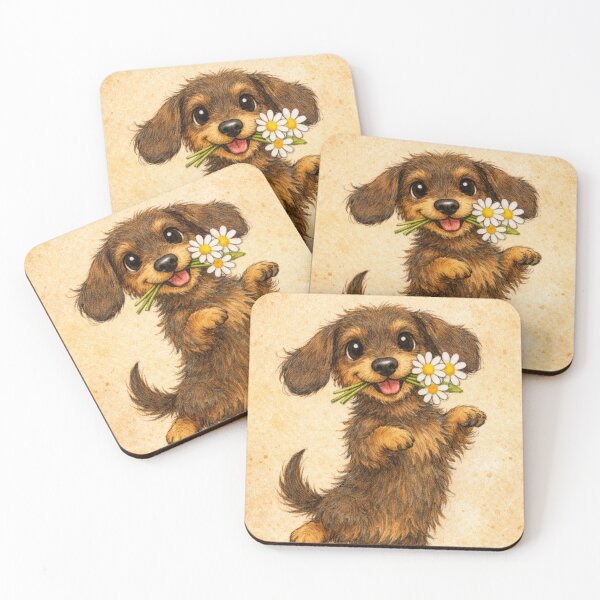 Item preview, Cute Dachshund with Flowers – Sweet Wiener Dog Illustration designed and sold by Darlin8888.