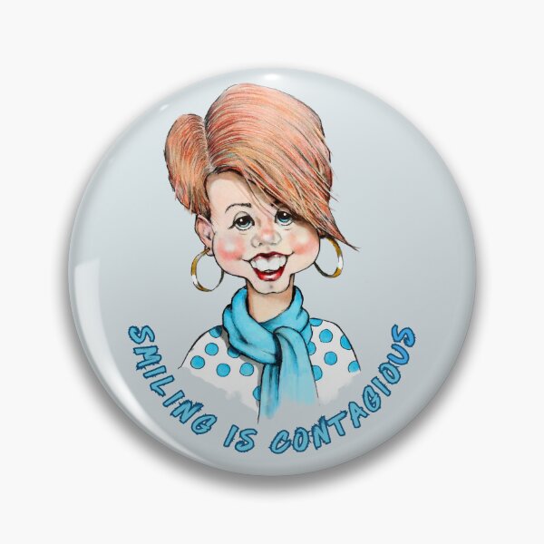 Item preview, Smiling is Contagious Caricature of Woman, Toothy SMILE designed and sold by JoyfulWhimsy.