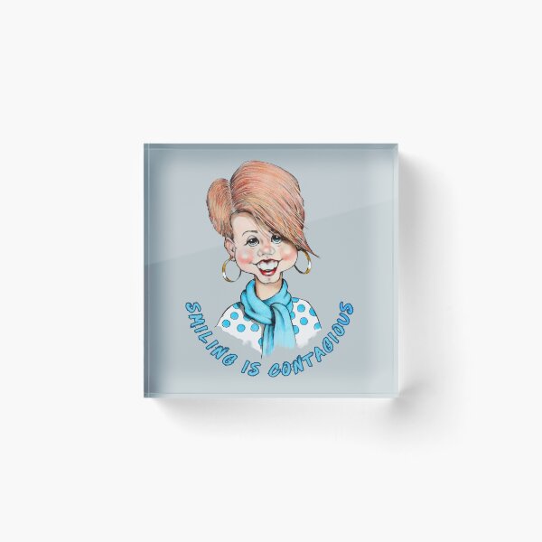 Item preview, Smiling is Contagious Caricature of Woman, Toothy SMILE designed and sold by JoyfulWhimsy.