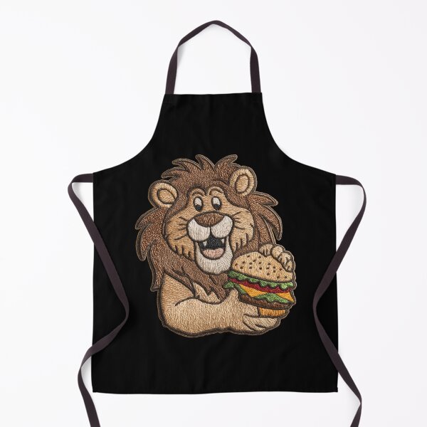 Item preview, Burger Lion Patch Embroidery Fabric Stitched Patch designed and sold by HappyPatchClub.
