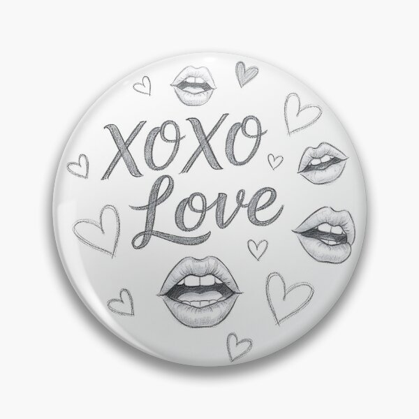 Item preview, XOXO Love Lips and Hearts Aesthetic Pencil Art designed and sold by Anna_art_space.