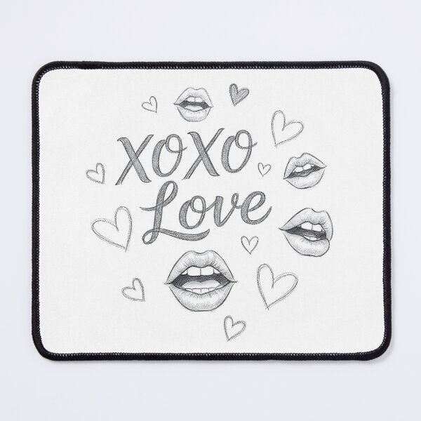 Item preview, XOXO Love Lips and Hearts Aesthetic Pencil Art designed and sold by Anna_art_space.